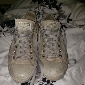 Cream and Gold Converse